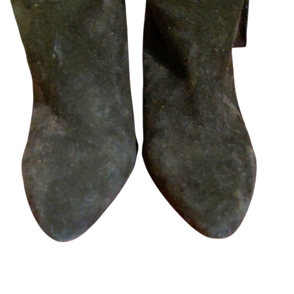 Ann Taylor Angie Black Suede Tied Ankle Boot Women's Heeled Bootie Size 8 M - Picture 8 of 10